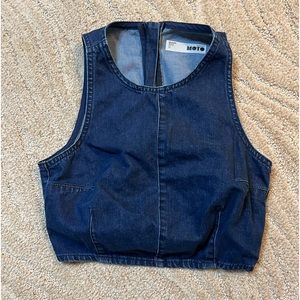 Top shop jean zippered crop top
